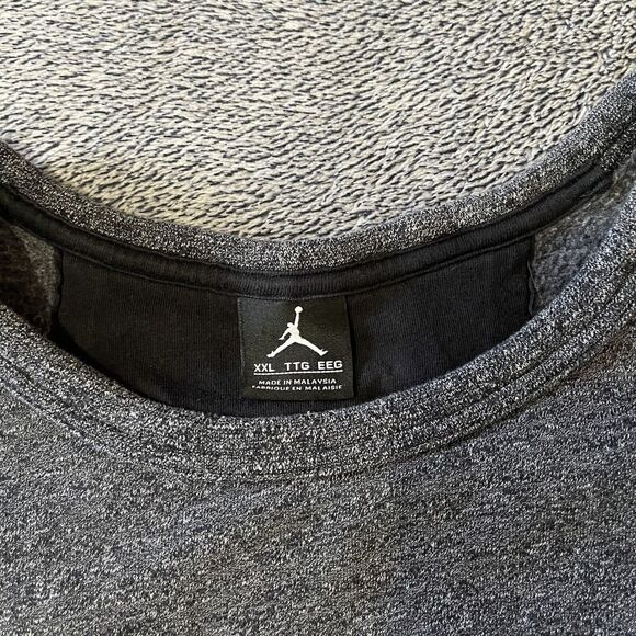 Nike Mens Air Jordan Dark Heather Gray Long Sleeve Sweatshirt Size XXL W/Pockets - Picture 6 of 8